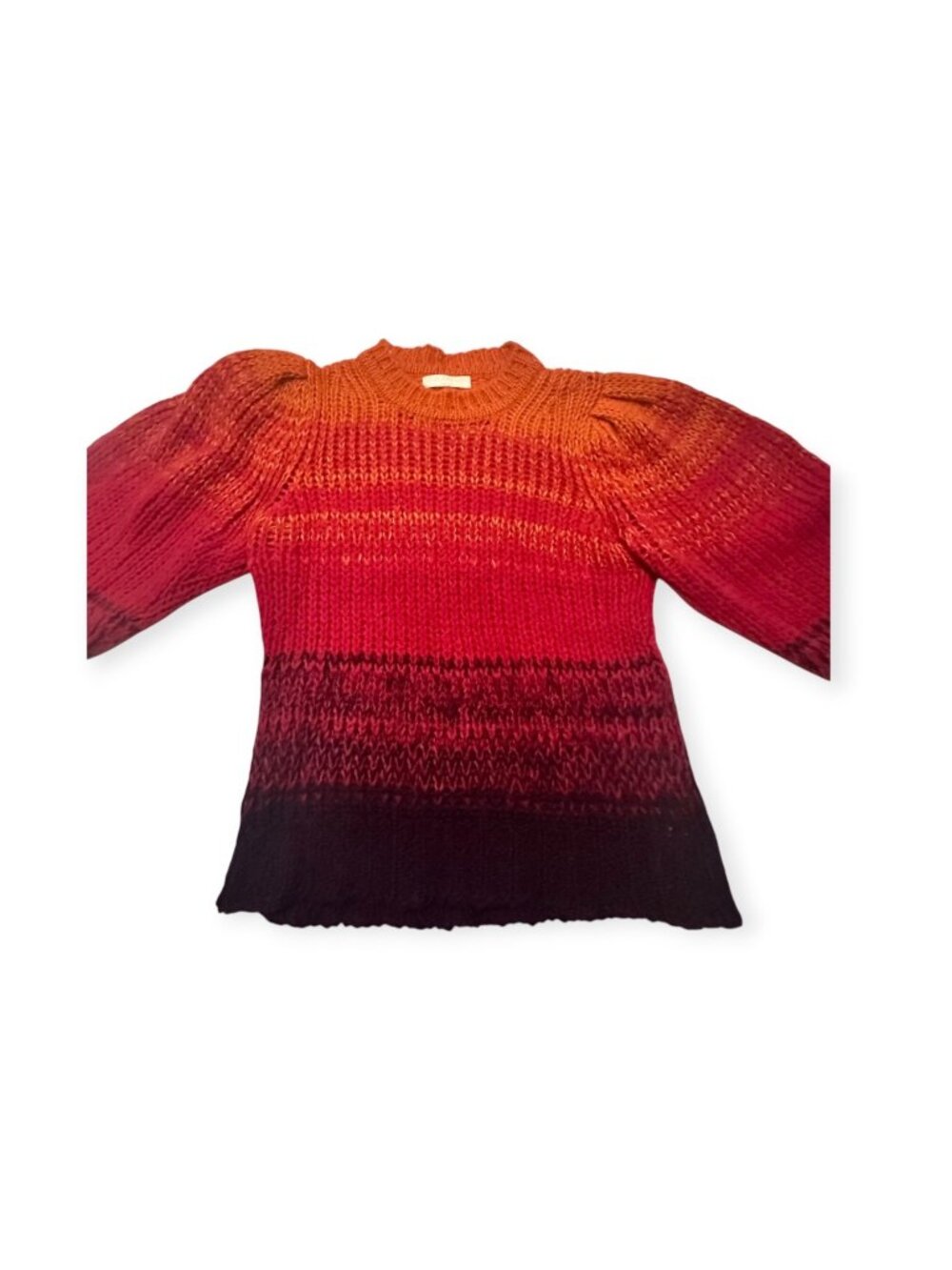 Ulla Johnson Rosalia Gradient Pullover Sweater, Red & Orange ,Alpaca Blend S - Picture 8 of 12